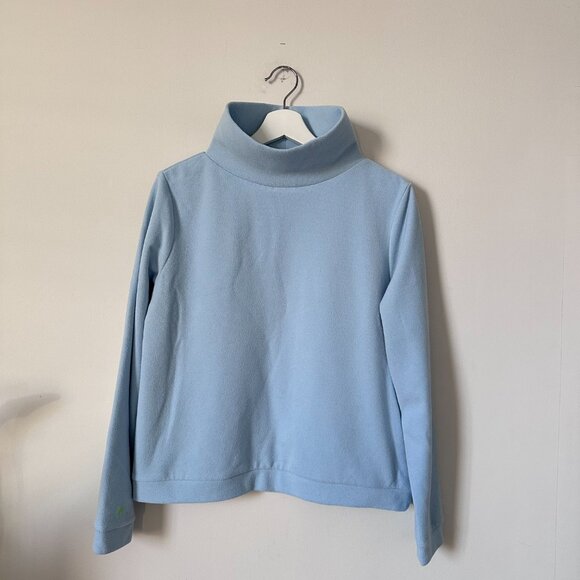Dudley Stephens Park Slope Vello Fleece Turtleneck Pullover Ice Blue Size M - Picture 2 of 8